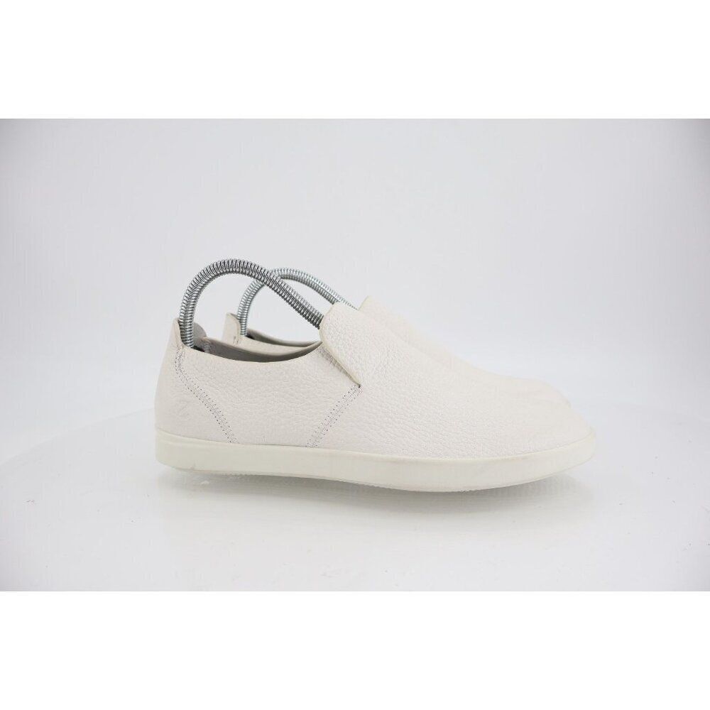 ECCO Womens Leisure Slip-On Shoes Size 38 7 / 7.5 White Leather Comfort Casual